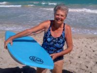Pat and her boogie board
